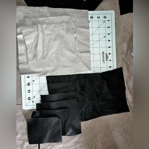 Grey and Black Scrap Leather Lot